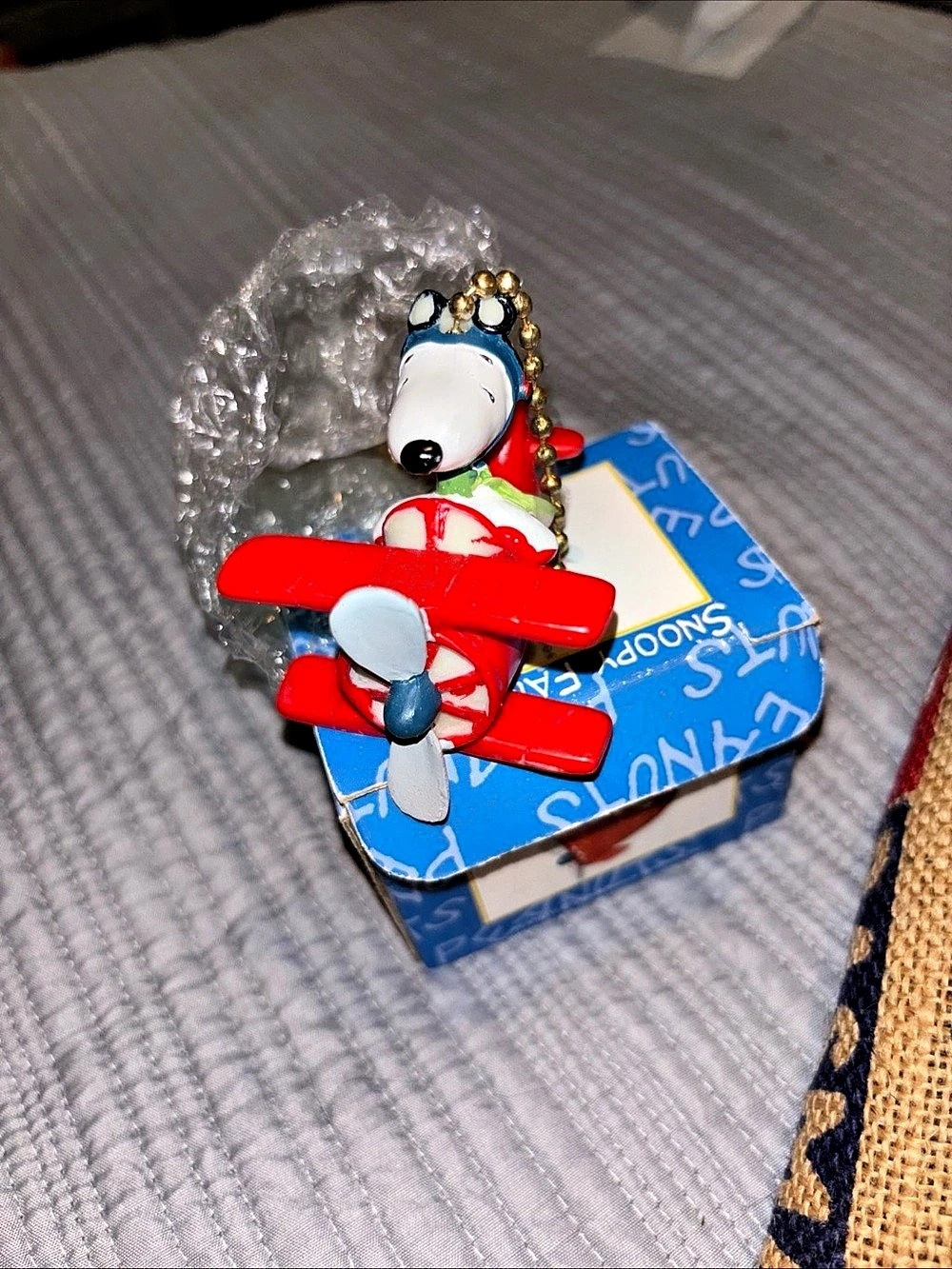 Peanuts Snoopy Flying Ace Fan Pull Blue & Red